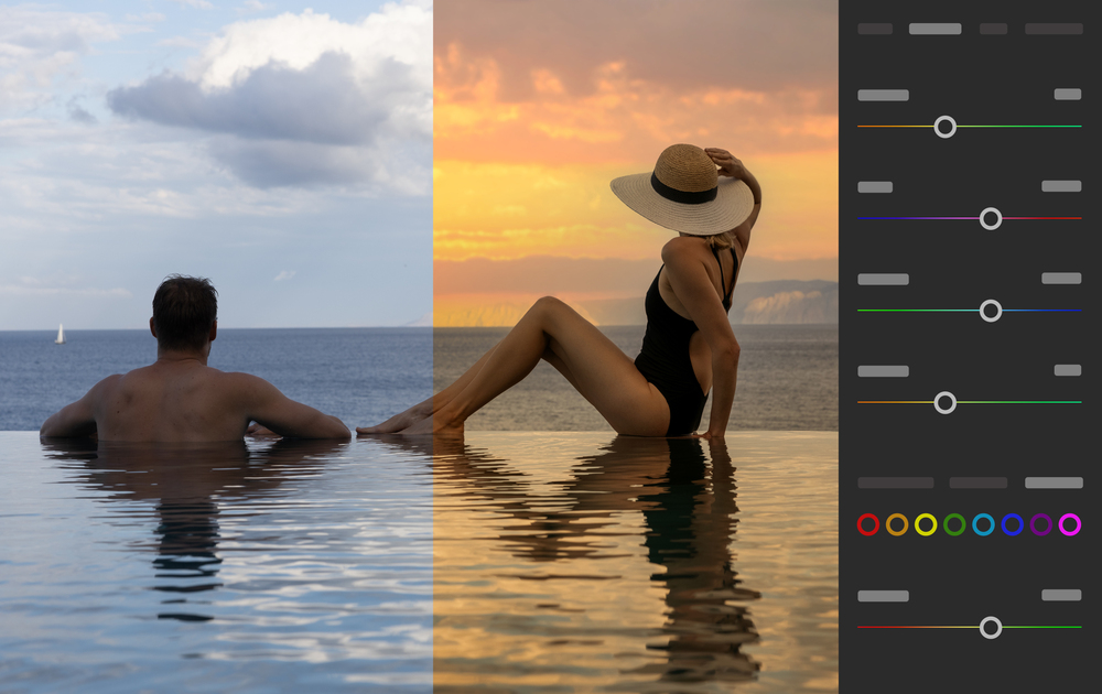 photo editing, color correction. before and after example of ima